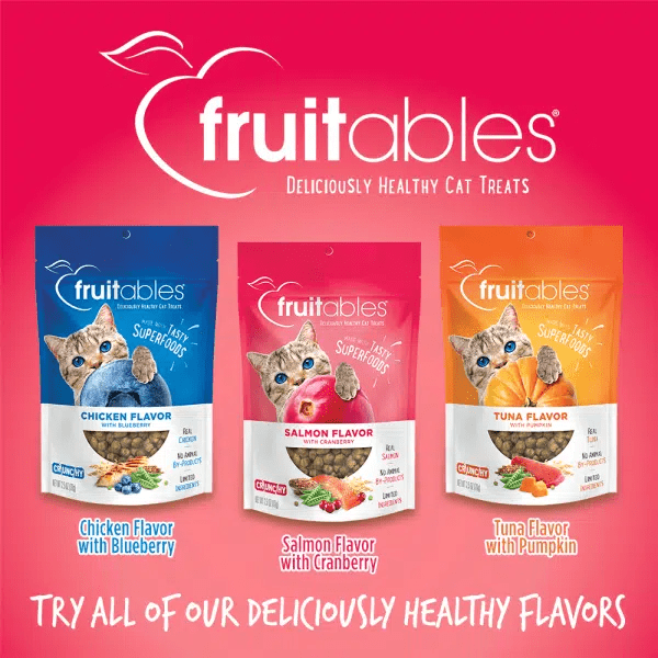 Fruitables Premium Cat Treats with Salmon Flavor and Cranberry Delight