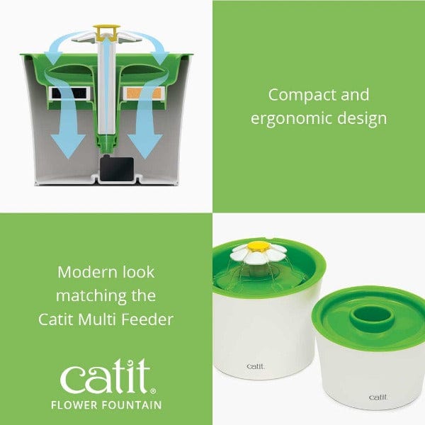 Catit Flower-Style Water Fountain for Feline Companions