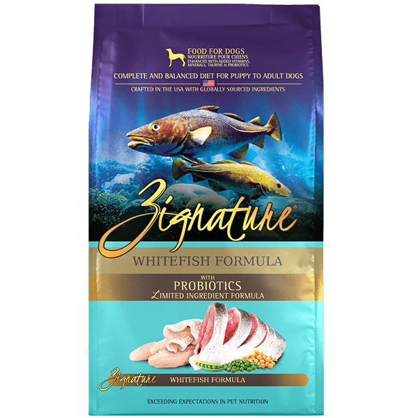 Zignature Dry Dog Food with Limited Ingredient Whitefish Formula for All Breeds and Life Stages