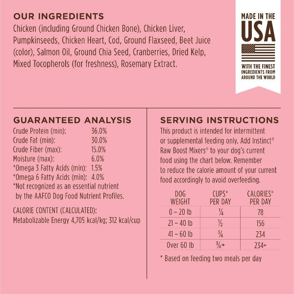 Instinct Raw Boost Mixers Dog Food Topper for Optimal Skin and Coat Health