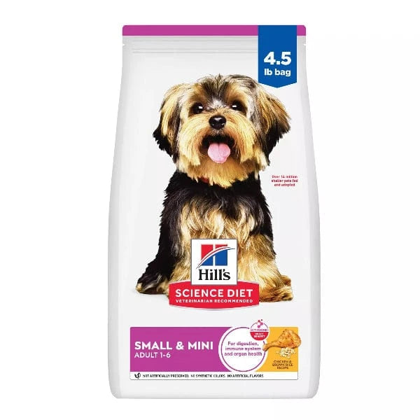 Hill's Science Diet Adult Dry Dog Food with Chicken & Brown Rice for Small & Mini Breeds, 4.5lb Package