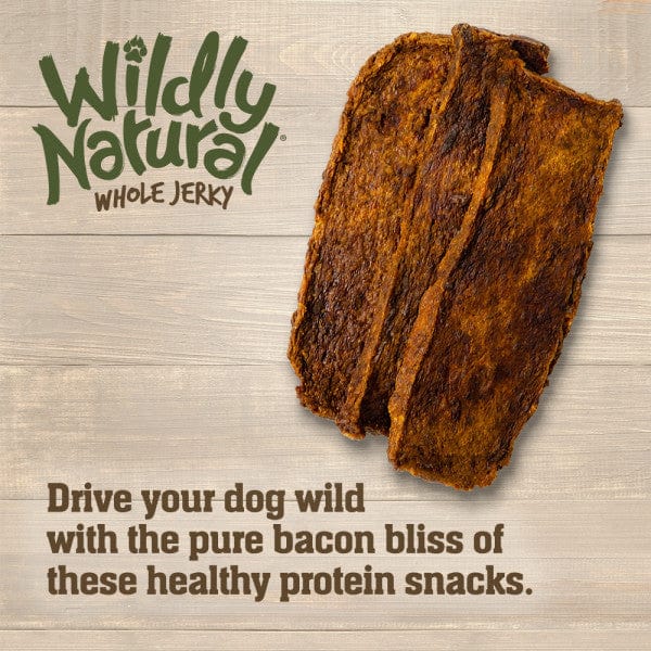 USA-Sourced Wildly Natural Whole Bacon Jerky Strips, Healthy Dog Treats