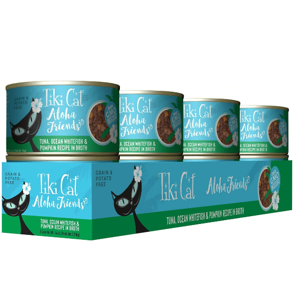 Tiki Cat Aloha Friends 5.5oz Canned Cat Food: Tuna, Ocean Whitefish & Pumpkin Recipe