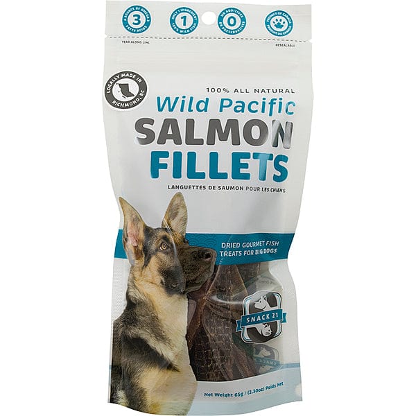 Premium Dog Treat - 21 Pieces of Wild Pacific Salmon Fillets Snack