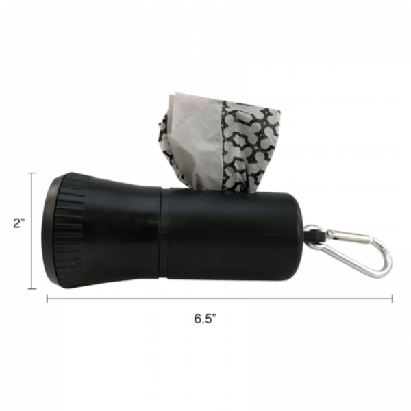 Spotty Brand Portable LED Flashlight Dog Waste Bag Dispenser for Nighttime Use