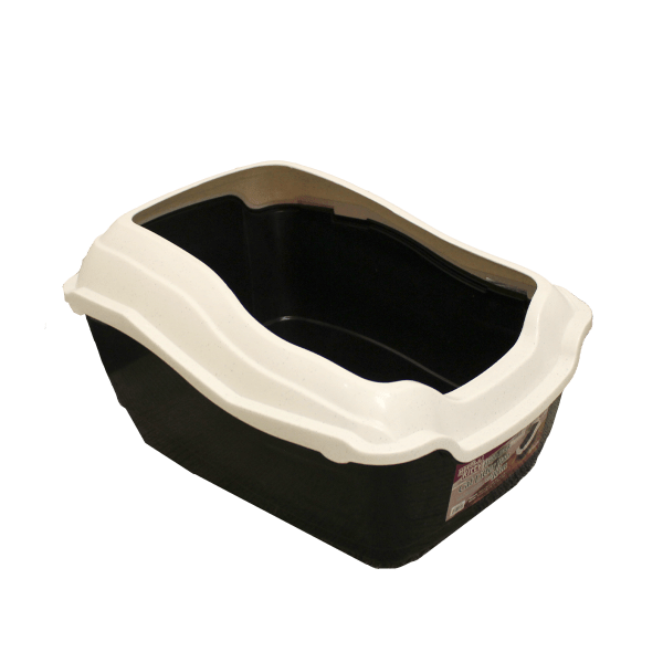 Here Kitty High Back Cat Litter Pan for a Mess - Free Littering Experience