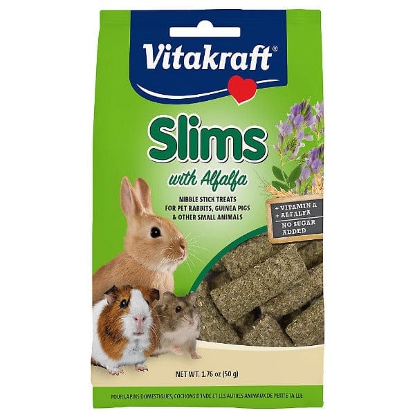 Vitakraft Alfalfa Slims Nibble Stick Treats - Ideal Daily Snack for Small Pets