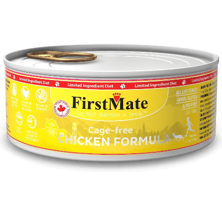 Premium FirstMate Cage-free Chicken Canned Formula Cat Food for Healthy Felines