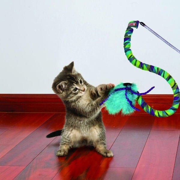 KONG Glittery Curlz Teaser Wand Cat Toy for Endless Play