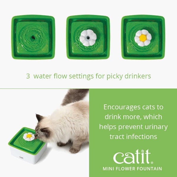 Catit Compact Mini Flower-Style Water Fountain for Cats