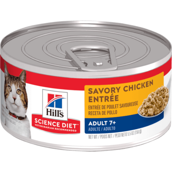 Hill's Science Diet Canned Savory Chicken Entree Adult Cat Food for Cats Aged 7 and Above, 5.5oz
