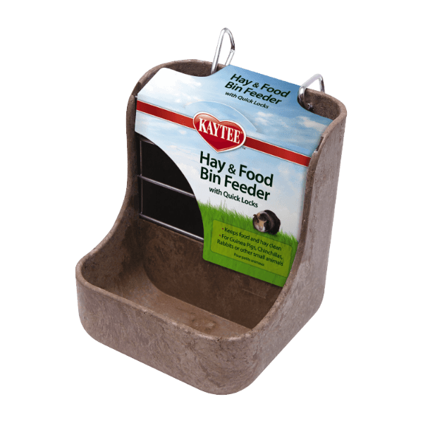 Kaytee Quick-Lock Hay and Food Bin Feeder for Small Pets