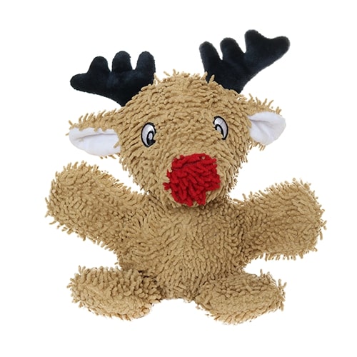 Tuffy Mighty Reindeer Dog Toy for Holiday - Minimal Stuffing & Multiple Squeakers