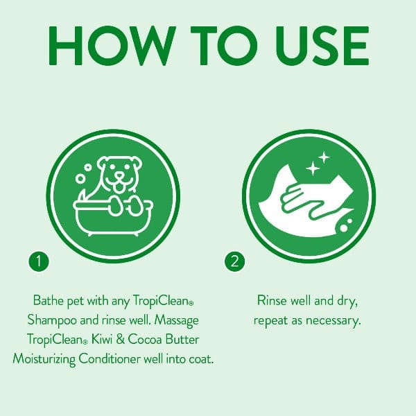 Tropiclean Premium Moisturizing Pet Conditioner with Kiwi and Cocoa Butter for Dogs and Cats