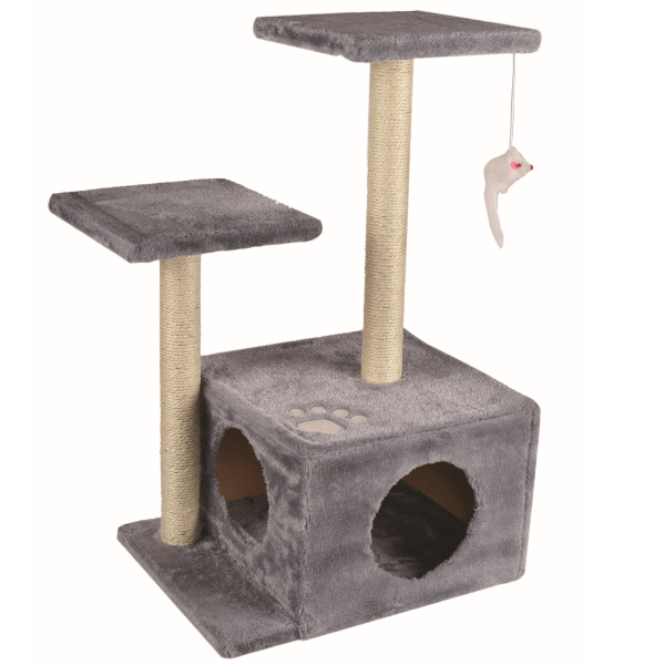 M-PETS Cozy Ranak Cat Tree with Scratching and Hiding Features