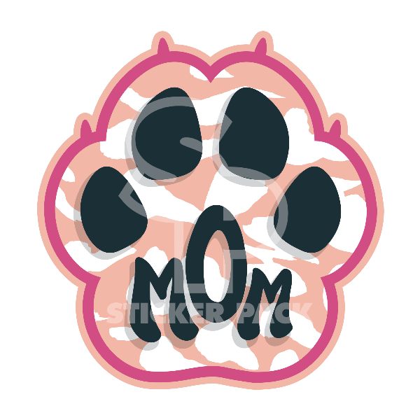 Pink Paw Mom Small Dog Sayings Sticker Pack with Matte Finish