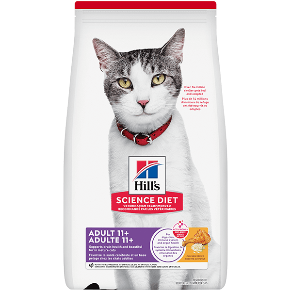 Hill's Science Diet Adult 11+ Years Old Chicken Recipe Dry Cat Food for Senior Cats