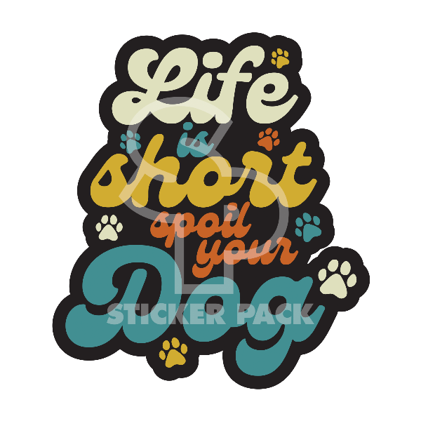 Matte Finish Dog Saying Sticker Pack - Ideal for Various Surfaces, Small Size Included