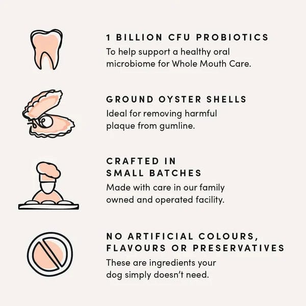 Crumps' Naturals Advanced Whole Mouth Dental Sticks for Dogs - Plaque Busters with Probiotics