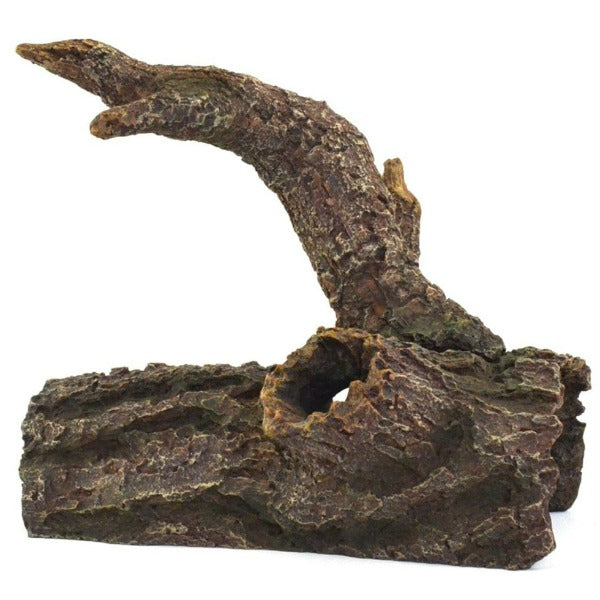 Repti Gear Reptile Hideout with Authentic Tree Trunk Design and Built - in Cave