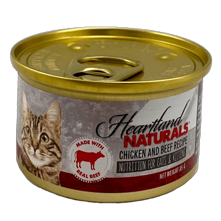 Heartland Naturals Premium Canned Chicken and Beef Recipe Nutrition for Cats and Kittens