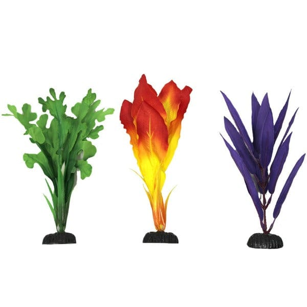Silk Aquarium Fish Decorative Plant Set - 3 Pack, Approximately 8 Inches Tall