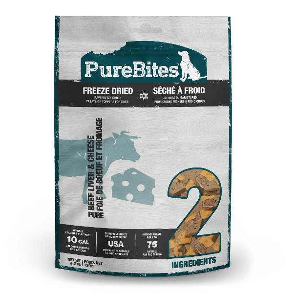 PureBites 120g Freeze-Dried High-Value Beef & Cheese Dog Treats