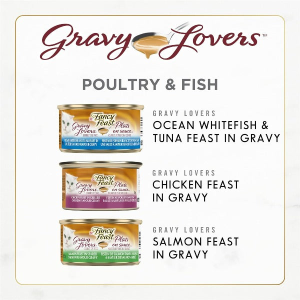 Fancy Feast Gravy Lovers Canned Cat Food - Variety Pack of Small Bites