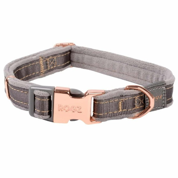 Rogz Urban Classic Dog Collar in Soothing Pastels with Rose Gold Trims