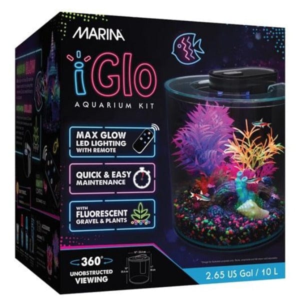 Marina iGlo Fluorescent Aquarium Kit for a Unique Viewing, 2.65 US Gallons / 10 Liters
