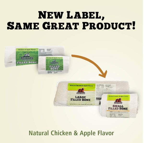 RedBarn All - Natural Chicken & Apple Filled Durable Beef Femur Bones for Dogs