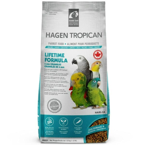 Tropican Premium Lifetime Formula 4mm Granulated Parrot Food for Fledged Juvenile to Adult Parrots