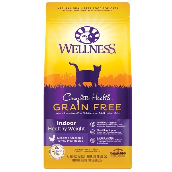Wellness Complete Health Indoor Cat Grain - Free Dry Cat Food for Healthy Weight Management