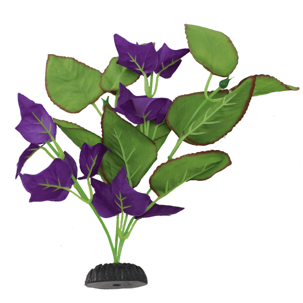 Silk Aquarium Decorative Fish Gear with Green Bacopa and Purple Ivy Artificial Aquarium Plants (Set of 8)