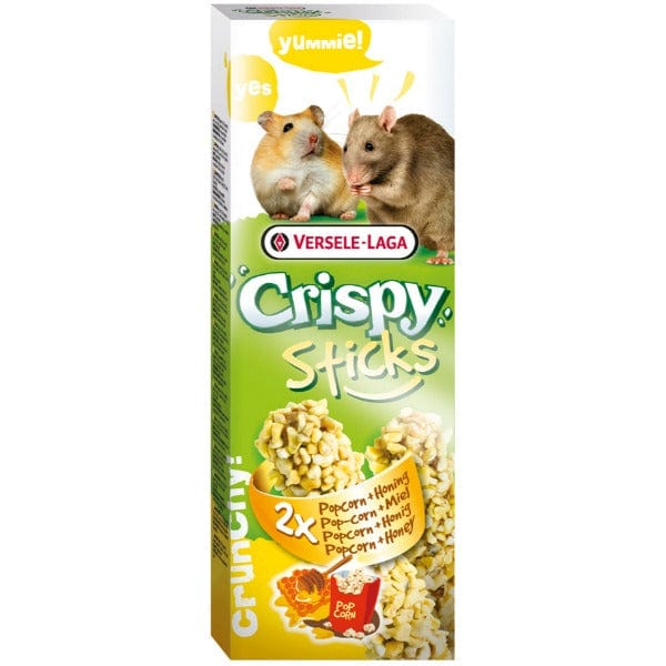 Versele-Laga Oven-Baked Crispy Snack Sticks for Pet Hamsters and Rats with Popcorn and Honey Flavor