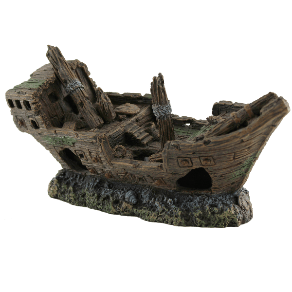 Realistic Fish Gear Shipwreck Ornament for Your Aquarium