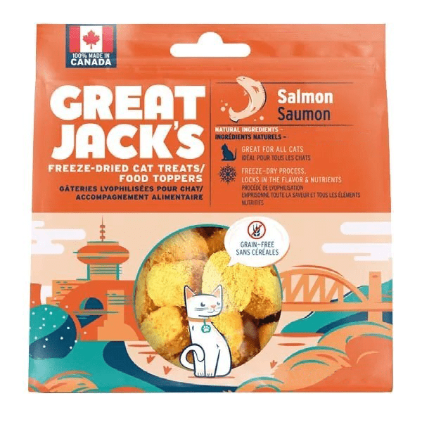Premium Great Jack's Freeze-Dried Salmon Cat Treats and Food Toppers