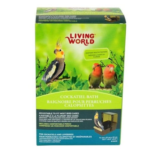 Living World Cockatiel Bird Bath - A Spacious and Durable Bathing Solution for Birds