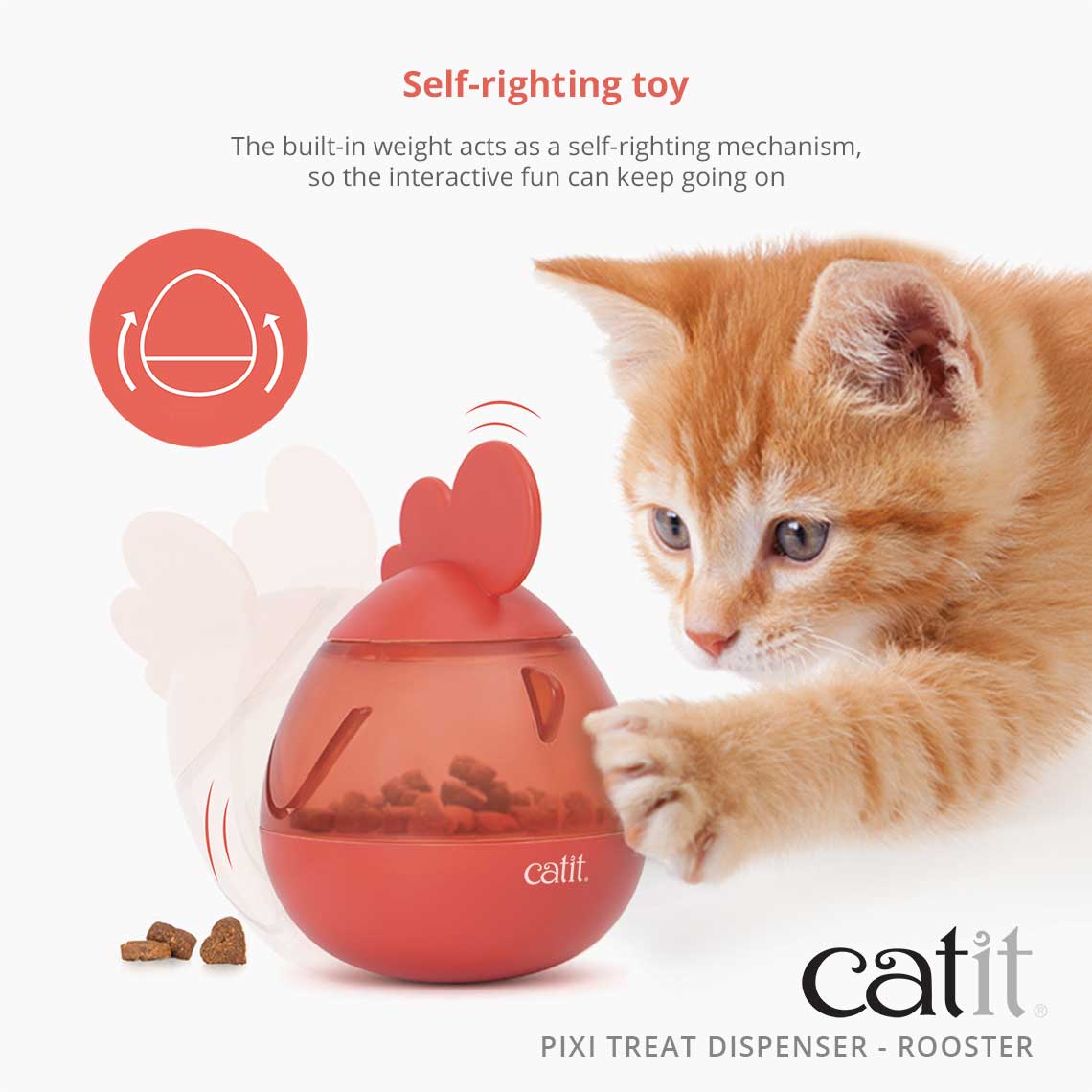 Catit PIXI Interactive Treat Dispensing Toy for Cats, Available in Two Adorable Styles