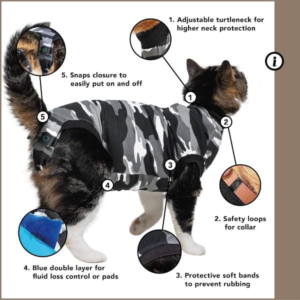 Soft and Comfortable Suitical Recovery Suit for Feline Friends