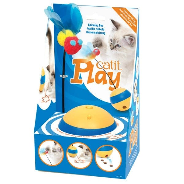 Catit Interactive Spinning Bee Toy for Cats with Laser and Treat Dispensing Function
