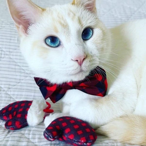 Huxley & Kent Buffalo Check Plaid Catnip - Filled Kitten Mittens Cat Toy