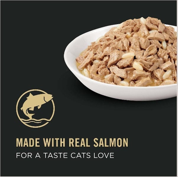 Purina Pro Plan 85g Canned Cat Food: Salmon & Rice Entrée in Gravy for Adults