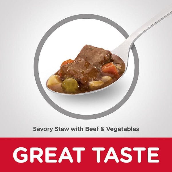 Hill's Science Diet Adult 7+ Canned Dog Food - Savory Stew with Beef and Vegetables, 12.8 Ounce
