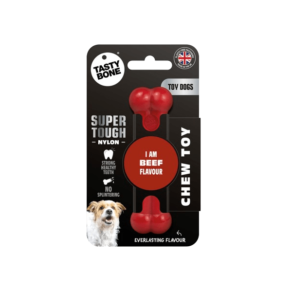 Delicious TastyBone Nylon Chew Bone with Beef Flavour for Dogs of All Sizes