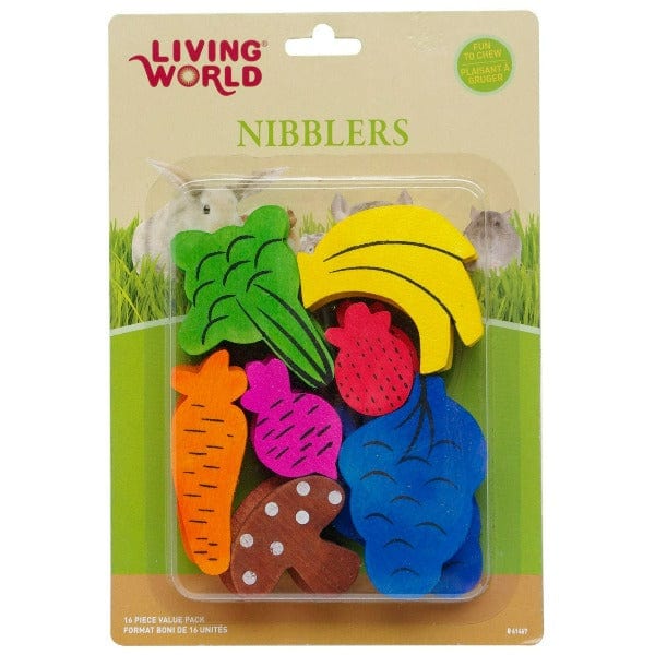 Living World Nibblers All - Natural Fruit and Vegetable Mixed Wood Chew Toys for Small Pets
