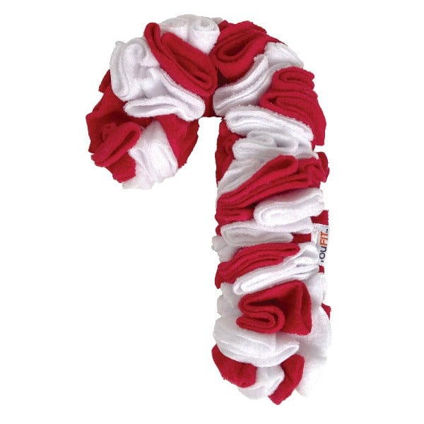 FouFit Festive Holiday Snuffle Nosework Toy in Candy Cane Shape