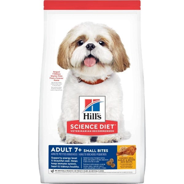 Hill's Science Diet Dry Dog Food for Adult 7+ - Chicken, Barley & Rice Small Bites