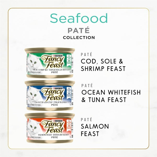 Purina Fancy Feast Gourmet Seafood Supper Pate Canned Cat Food Variety Pack for Cats of All Ages