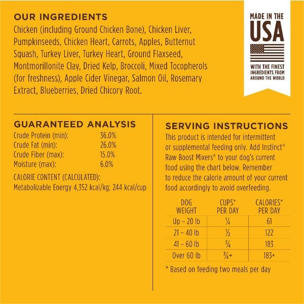 6oz Instinct Raw Boost Mixers Cage-Free Chicken Recipe - Premium Dog Food Topper